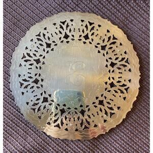 Vtg William Adams WA Silverplate Trivet Italy Ornate Design MidCentury Hot Plate